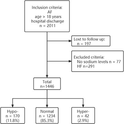 Dysnatremia is associated with increased risk of all-cause mortality within 365 days post-discharge in patients with atrial fibrillation without heart failure: A prospective cohort study